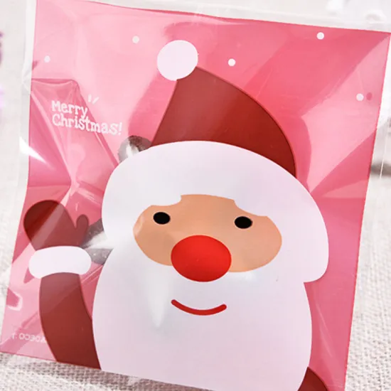 Transparent Self-Adhesive OPP Plastic Candy Bags for Christmas Packaging