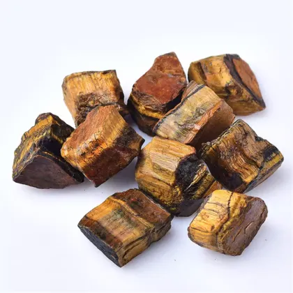Wholesale Natural Yellow Tiger Eye Stone Reiki Crystal Loose Raw Stone