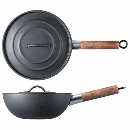 Small Portable Carbon Steel Wok Pan for Outdoor Kitchen Non-Coating Wholesale and Affordable