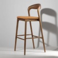 Hot Sales Bar Chair Light Luxury Design Solid Wooden Bar Stool Furniture Chairs Modern Soft Bag High Chair