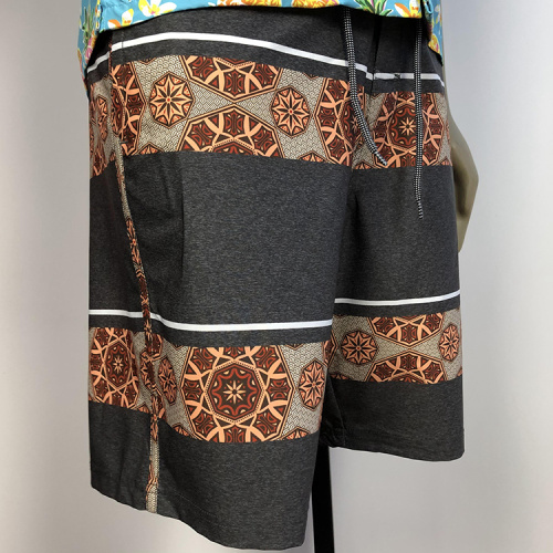 Men dark grey strappy beach shorts