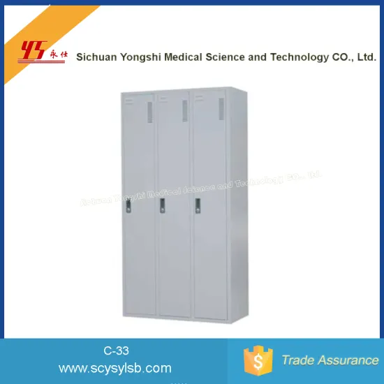 Good Quality Bedroom Furniture stainless steel 3 door almirah Wardrobe