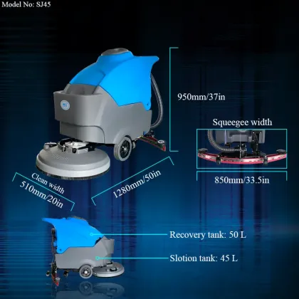 Hand Push Scrubbing Machine - Workshop Floor Scrubber
