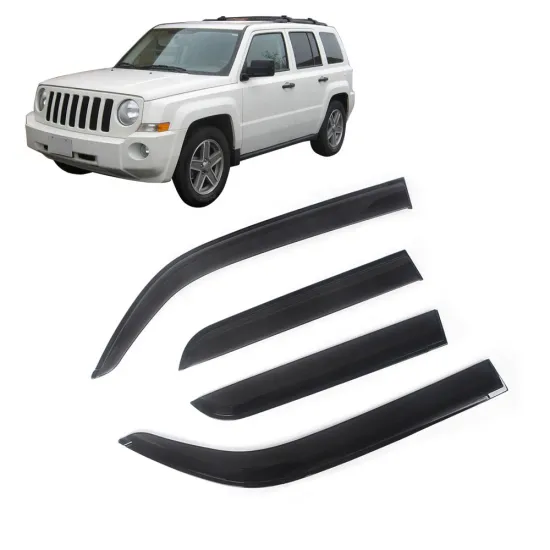 4PCS Acrylic Rain Guard Door Window Visor for Jeep Patriot 2007-2016