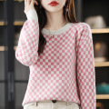 All wool knitted sweater for aged women