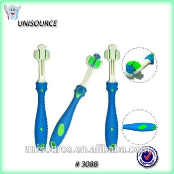 New 3 heads 3 sided triple heads pets toothbrush