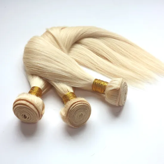 china supplier Double Drawn Remy 613 blonde hair weave for white woman