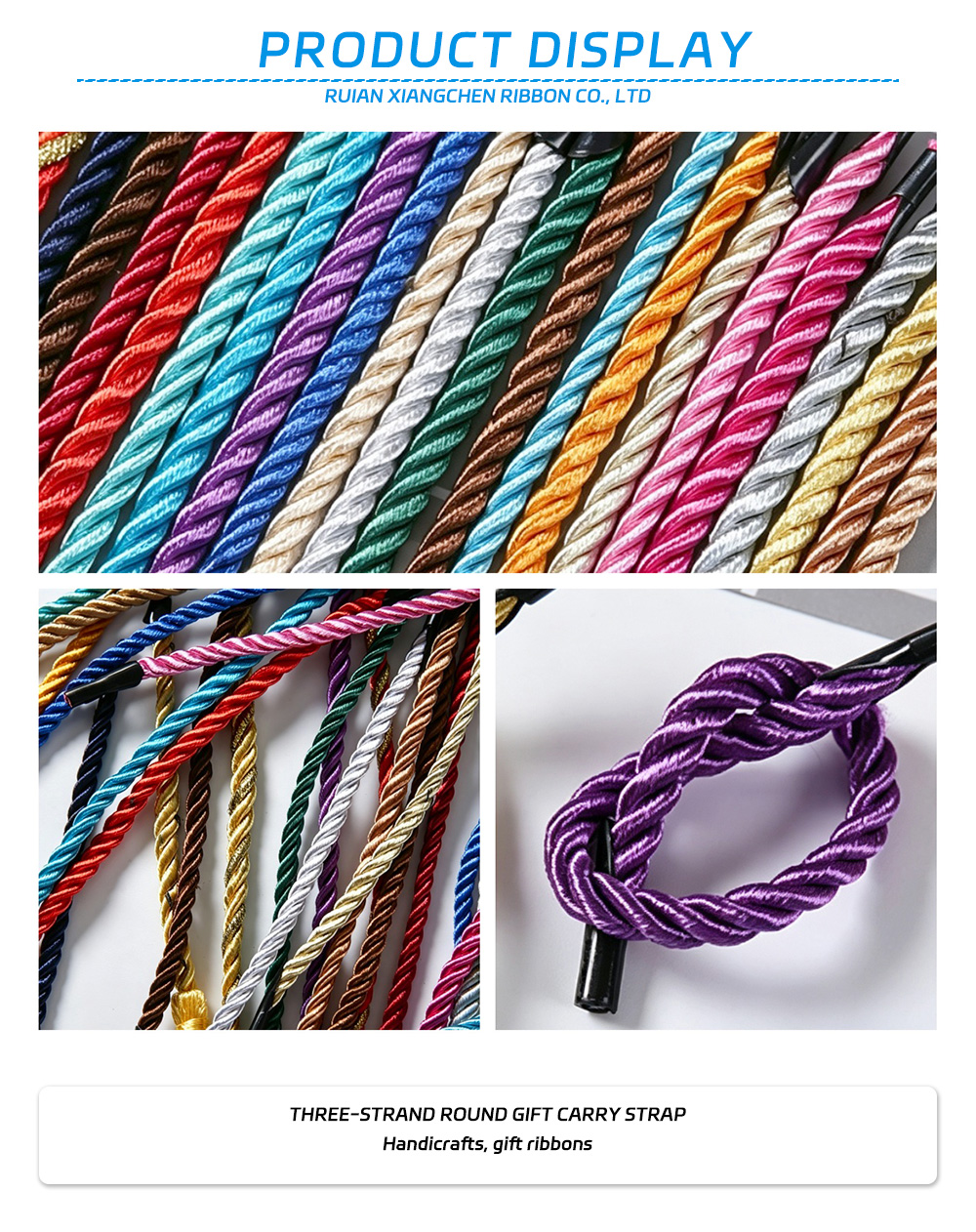 48-Three-strand Round Gift Carry Strap x