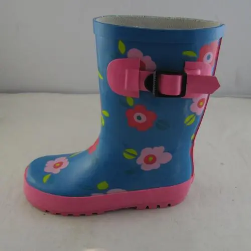 Printed Toddler Rain Boots with Strap for Kids