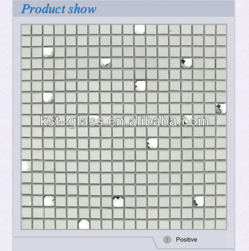 Luxury golden foil glass mosaic tiles Sparking wall covering Dubai hotel decorate mosaic