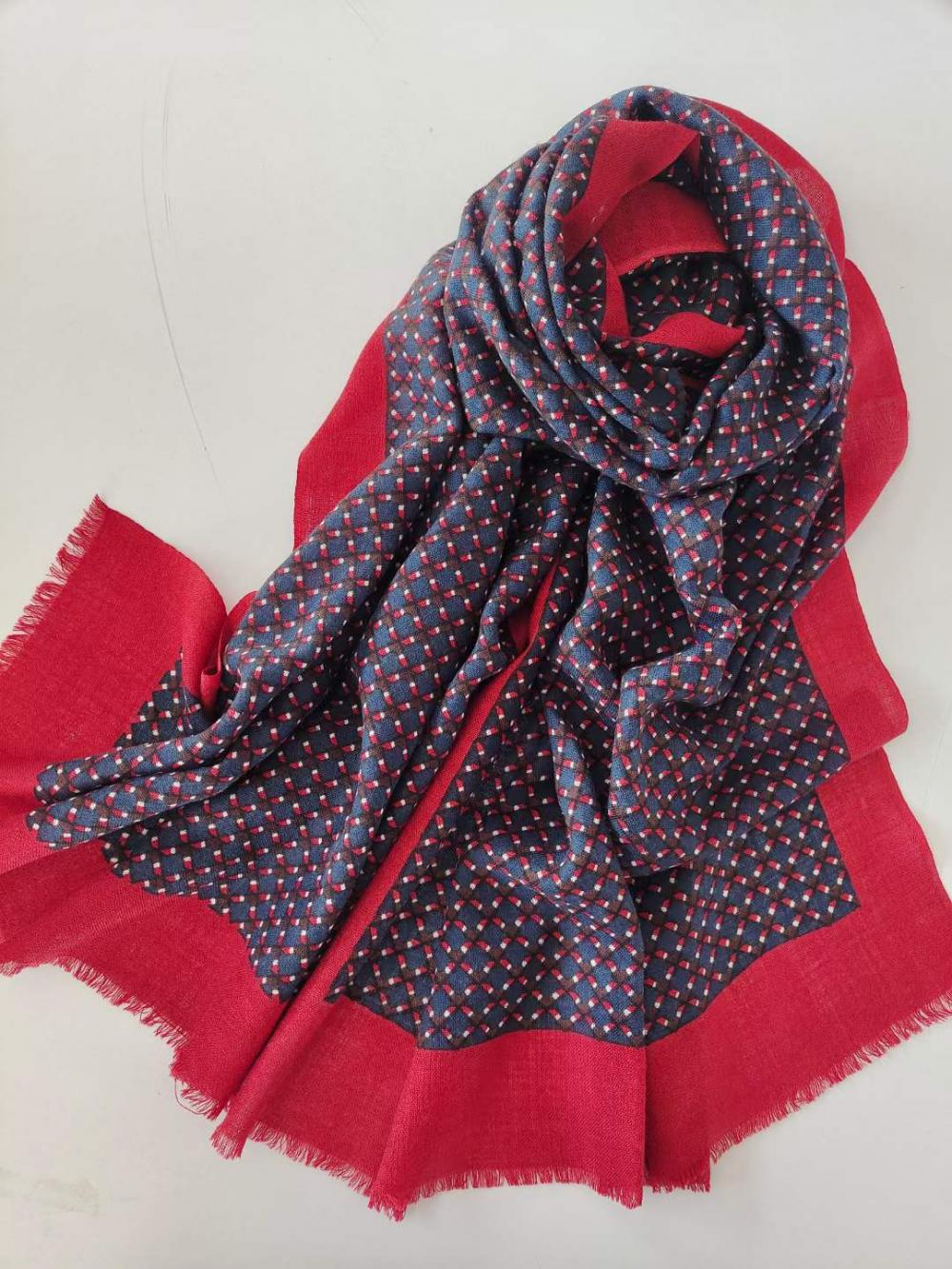 Printed Wool Scarf Msy 398