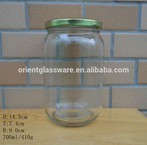 1000g glass honey jar with screw top metal lid
