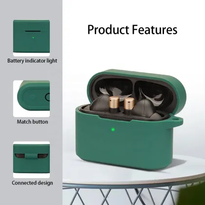 Custom Silicone Protective Case Cover for 1MORE Pistonbuds Pro Q30 - Anti Fall Anti Dust with Hook Earphone Case