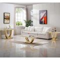 Marble Coffee Table with Stainless Steel Frame