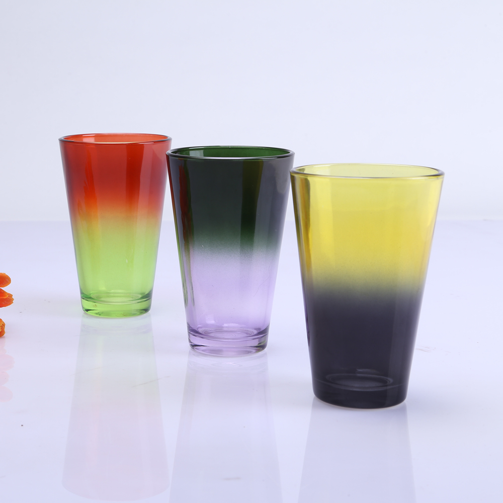 Br 9924colors 10oz Tumbler Water Cup Handmade Gradually Changing Color Glass Cup For Drinking