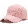 Winter Baseball Cap for Women Fleece Solid Color