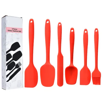 Non-Stick Silicone Kitchen Utensil Set: 6-Piece Baking Tool Kit with Heat-Resistant Silicone Spatulas