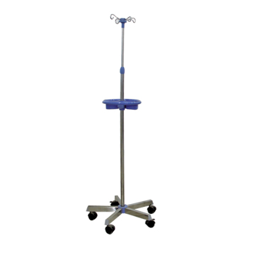 Height Adjustable Stainless Steel IV Stand For Hospital