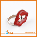 Bague de fantaisie sexe femmes Crystal émail rouge lèvre