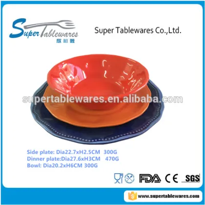 Red solid 100% melamine soup bowl salad cereal