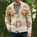 Herren -Schal -Revers -Strickjacke Pullover