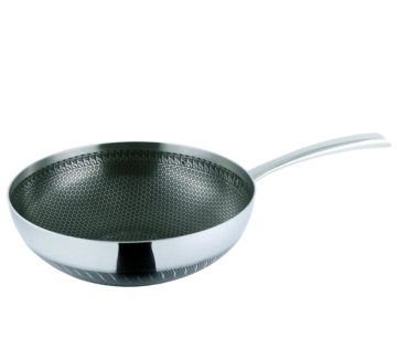Stainless steel wok with lid for household