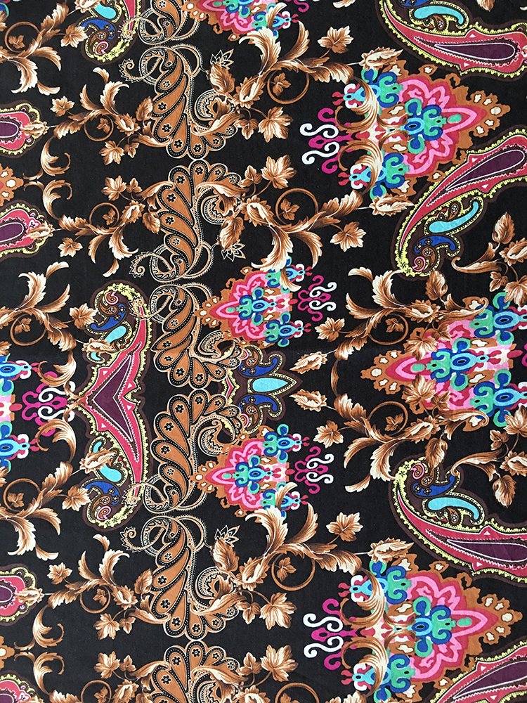 Tissu d&#39;impression 45S en Popeline de Rayon avec motif baroque