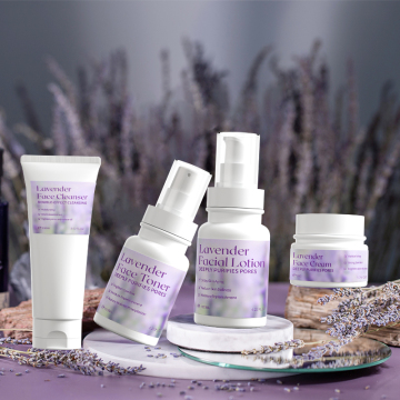 Lavender Skin Care Set: Custom Wholesale Toner, Lotion, and Cream for Moisturizing and Repairing Dry Skin