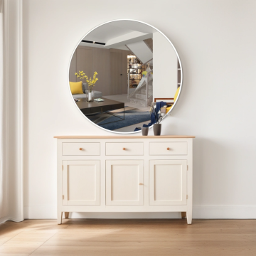 Round Large Circle Metal Frame Wall Mirror