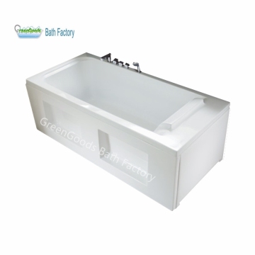 GreenGoods Acrylic Alcove Bathtub with White Pillow for Bathrooms