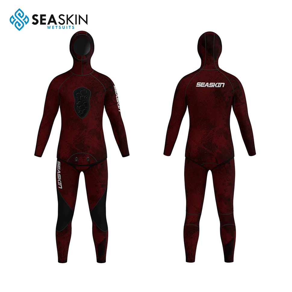 Seaskin Custom Two Piece Diving Suit 3.5mm Tubuh Lengkap Dewasa Wetsuits Wetsuit Spearfish Tanpa Ritsleting