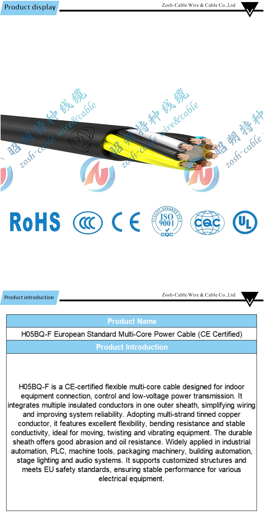 multi conductor control signal cables