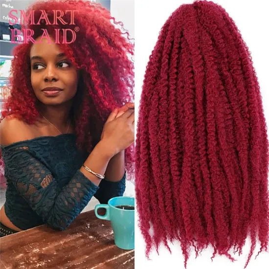 Ombre Marley Twist Hair Soft Synthetic Crochet Braids Hair Extensions Bulk Synthetic Braiding Hair Afro Kinky Marley Braids
