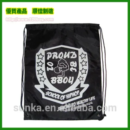 Black Drawstring Backpack Bag