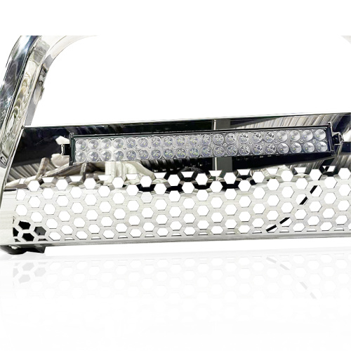 Octagon tube stainless steel front bumper with light
