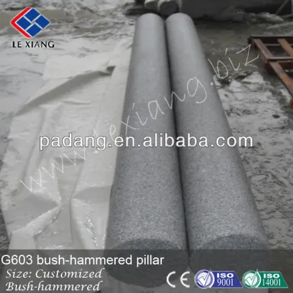 G603 grey granite bush-hammered pillars