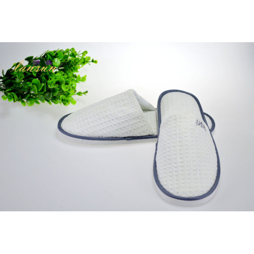 Cotton Waffle Luxury Embroidered Slippers