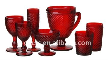 pressed clear or colored drinkwares glass goblet tumbler
