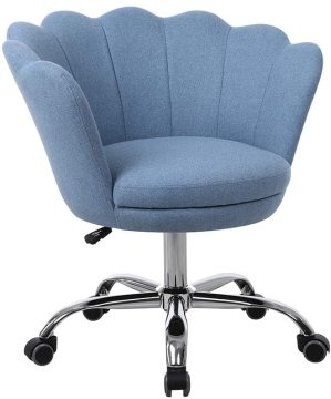 Modern Flower Design Upholstered Swivel Chair for Home Office