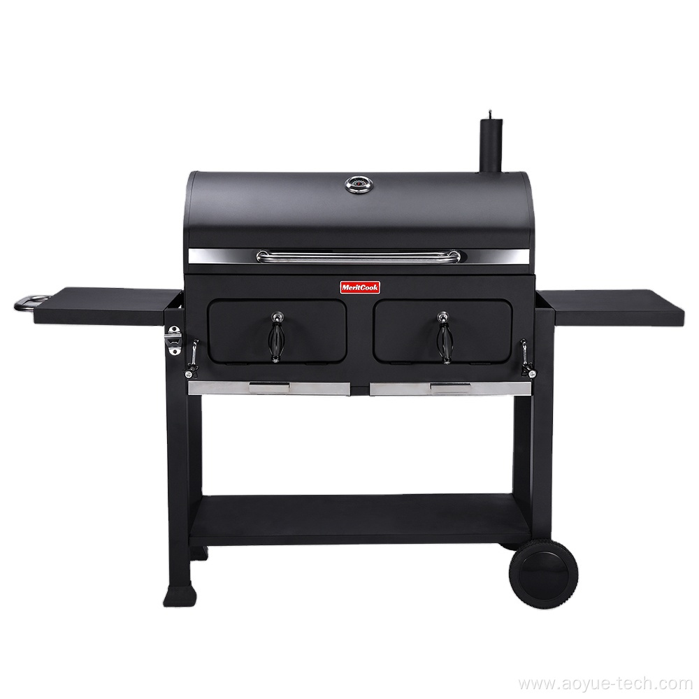 Outdoor Large Multifunction Trolley Smoker Charcoal BBQ Gril