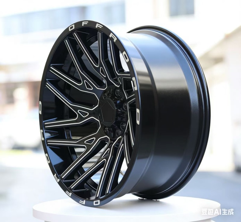 20-inch Bright Black Painted Wheels with Milled Edges and Rim Highlights