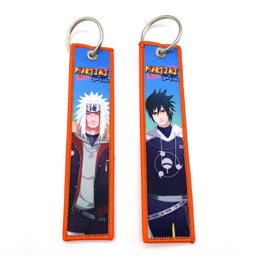 Custom Anime Jet Keychain Fabric Woven Tag Keychain