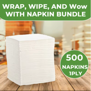 500 білі одноразові вбираючі серветки Everyday 9x9 1 Ply