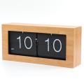 Caixa grande Flip Down Clock Material de bambu