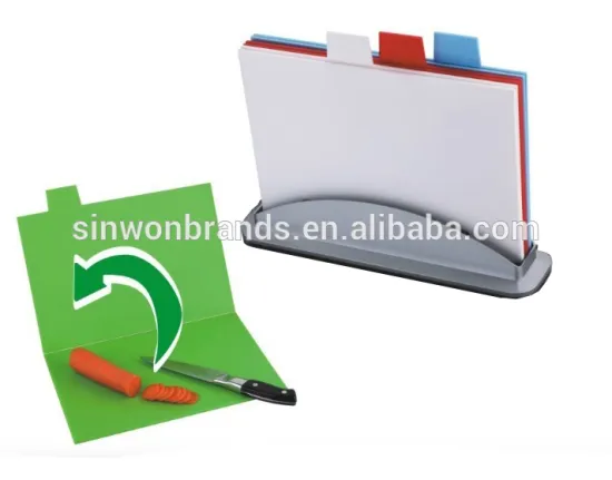 plastic cutting choppng board with holder set