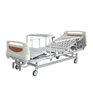 Secure Patient Bed With Table And Guardrail