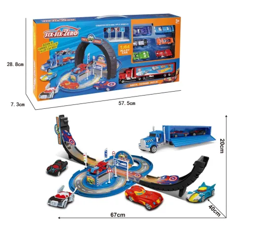 Top Selling Kids' Transformable Alloy Sports Car Parking Set Die-Cast Model Toy