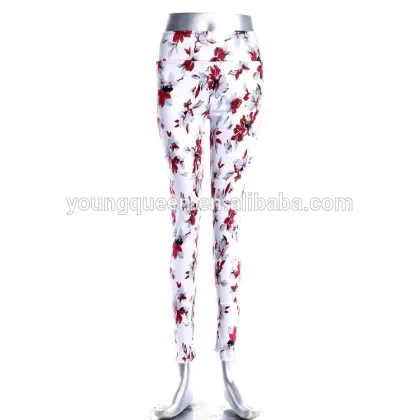ZC13 Summer new casual pants printing elastic waist pants pencil pants pantyhose