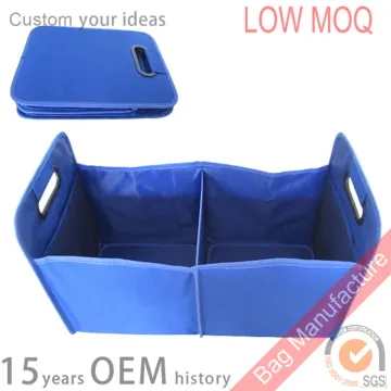600D oxford foldable car trunk organizer box with handle