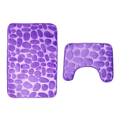 Zeegle Bath Mat 3D Stone Bathroom Floor Mat Toilet Carpet Mats Anti-slip Washable Bathroom Floor Rugs Home Decor Bath Room Mat